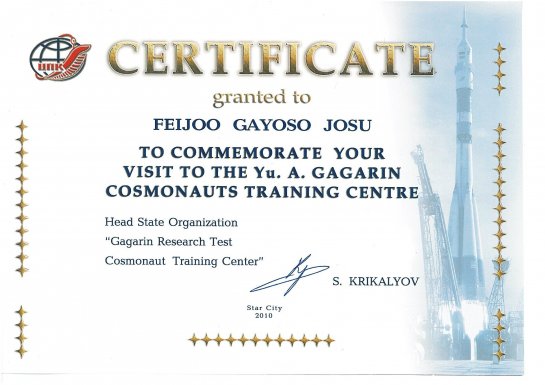 certificado yuri gagarin